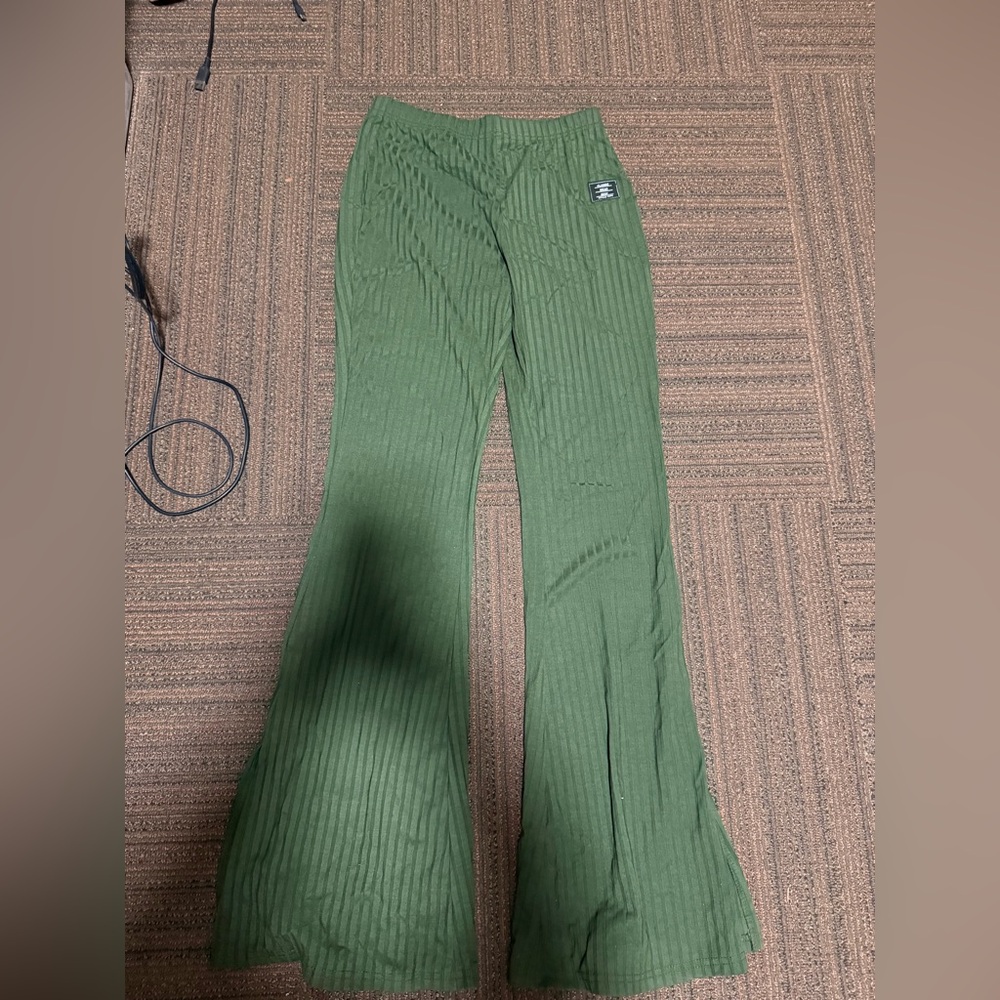 Green flare pants, Size- Small and i got this from shein